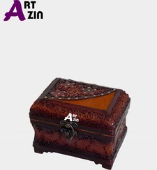 تصویر جعبه جواهرات چوبی و جاجواهری انگشتری کد: 812 