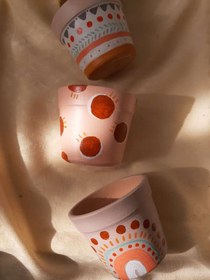 تصویر گلدان کوچک طرحدار - کاکتوس 