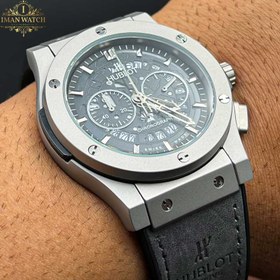 تصویر ساعت مچی ست هابلوت بیگ بنگ کرنوگراف صفحه اسکلتون سیلور Hublot big bang 12549 