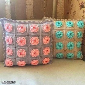 تصویر کوسن بافتنی جفت 