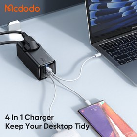 تصویر چند راهی 1 خانه برق مک دودو Mcdodo CH-462 با کابل 1.5 متری + شارژر USB و Type-C Mcdodo CH-462 ELECTRICITY ADAPTER 1.5M WITH 1 USB PORT AND 2 TYPE-C