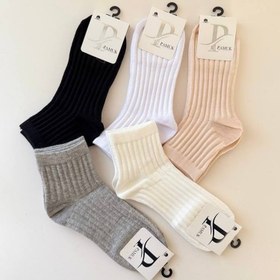 تصویر جوراب نیم ساق کبریتی ساده 005 