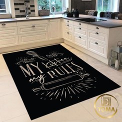 تصویر فرشینه آشپزخانه طرح my kitchen my rules kitchen rug my kitchen my rules