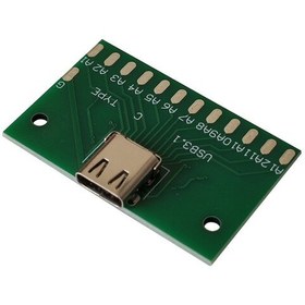 تصویر سوکت مادگی یو اس بی تایپ سی - مدل برک اوت بورد 24 پین - USB type C breakout 