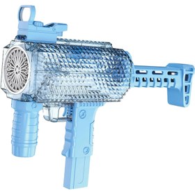 تصویر تفنگ یوزی حباب ساز مخزن دار شارژی 42 حباب سایز بزرگ UZI BUBBLE GUN 42 HOLE _ 8A/028