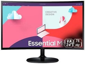 تصویر مانیتور خمیده سامسونگ مدل S3 S36C S24C360EAM سایز 24 اینچ Samsung S3 S36C S24C360EAM 24Inch FHD Monitor