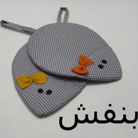 تصویر دستگیره آشپزخانه ۲ عددی موش بنفش روشن 