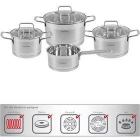 تصویر سرویس قابلمه 7 پارچه پروفی کوک آلمان مدل 1224 Profi cook pot service, 7 fabrics, Germany, model 1224