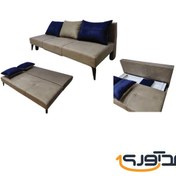 تصویر مبل تختخواب شو 2 نفره باکسدار مدل سورنا Sofa bed for 2 people with boxes, Sorena model