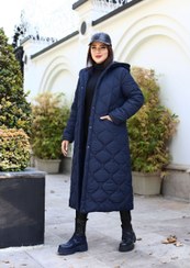 تصویر کاپشن زنانه مموری بلند مدل آسمان سایز ۳۸ سرمه ای 