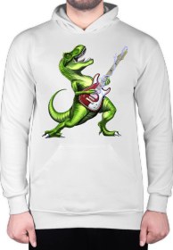 تصویر هودی با طرح T Rex Dinosaur Playing Guitar 