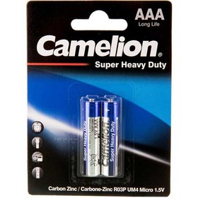 تصویر باتری نیم قلمی کملیون مدل Super Heavy Duty بسته 2 عددی Camelion Super Heavy Duty AA