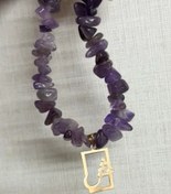 تصویر گردنبند پلاک طلا با زنجیر سنگ 