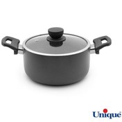 تصویر قابلمه یونیک سایز ۲۰ کف گرانیت طوسی تیره کد UN-8106 