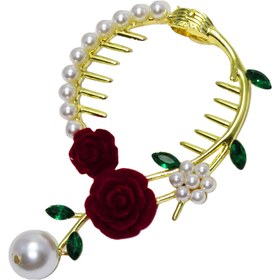 تصویر گیره مو زنانه مدل ۳۱۶۰ گل رز 