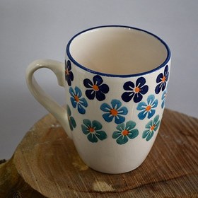 تصویر ماگ طرح شکوفه آبی 