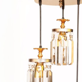 تصویر لوسترسقفی 3شعله نخل - طلایی (Palm chandelier) ا Palm chandelier Palm chandelier