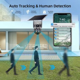 تصویر دوربین سیمکارتی دو لنز همراه با پنل خورشیدی مدل VTS02-G 