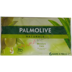 تصویر صابون رطوبت رسان Palmolive با عصاره آلوئه ورا و روغن زیتون بسته 6 عددی 