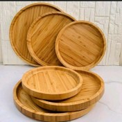 تصویر سینی بامبو ست سه تکه‌ی Bamboo tray set of three pieces