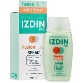 تصویر ضدآفتاب بی رنگ ایزدین پرو مدل فیوژن فلوئید با SPF50+ Fotoprotector Fusion Fluid With SPF50+