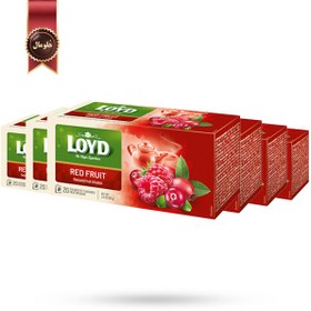 تصویر چای کیسه ای لوید LOYD مدل میوه قرمز red fruit پک 20 تایی بسته 6 عددی 