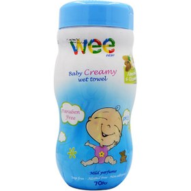 تصویر وي کر دستمال مرطوب کرمي کودک روغن بادام و بابونه 70برگ WEE CARE BABY CREAMY WET TOWEL 70PCS