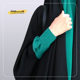 تصویر ساق دست کرپ حریر طوسی تیره بسیار با کیفیت، با دوام