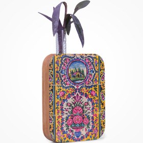 تصویر گلدان چوبی طرح گلستان 