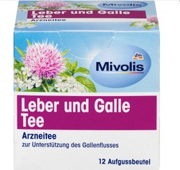 تصویر چای دارویی، چای کبد و صفرا (12 کیسه)، 21 گرم ,Mivolis Arzneitee, Leber & Galle Tee (12 Beutel), 21 g 