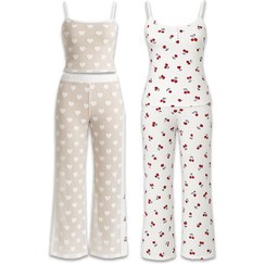 تصویر ست تاپ و شلوار کبریتی ریژان Rijan کد 40207 طرح آلبالو - جزیره آدا 