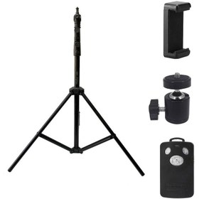 تصویر سه پایه موبایل Pro 805 Mobile Tripod + بال هد + ریموت کنترل بلوتوثی موبایل یانتنگ و هولدر نگهدارنده موبایل 