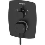 تصویر شیر دوش توکار بهفر مشکی پلیت B 