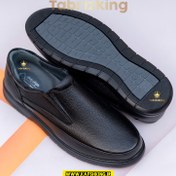 تصویر کفش چرم مردانه طبی کد TB004BK رنگ مشکی 