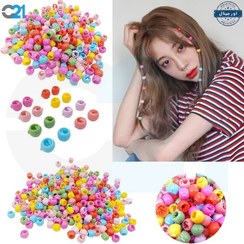 تصویر مهره مو رنگی 10 عددی 10 colored hair beads