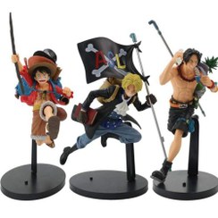 تصویر اکشن فیگور انیمه وان پیس مجموعه ۳ عددی سایز ۱۵ سانتیمتر 