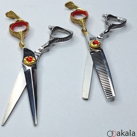 تصویر ست قیچی آرایشگری صیام مدل A-S60-1 سایز ۶ اینچ 