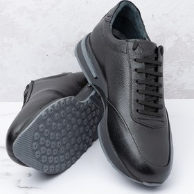 تصویر کفش مردانه چرم مدل N1 رنگ مشکی 