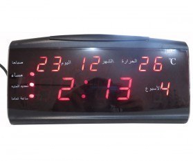 تصویر ساعت دیجیتالی LED مدل ZXTL-13 با دماسنج و تقویم میلادی 
