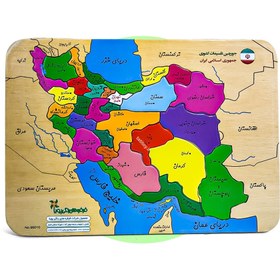 تصویر پازل 31 تیکه فرفره های رنگی طرح نقشه ایران Puzzle of Iran map 31 Pieces