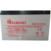تصویر باتری یو پی اس 12 ولت 7 آمپر ساعت یورونت مدل EUR712 بسته 10 عددی 