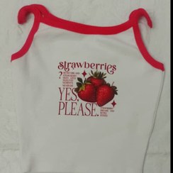 تصویر کراپ دو بند دخترانه توت فرنگی ترند سال 