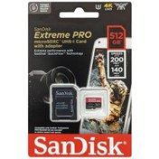 تصویر کارت حافظه microSDXC سن دیسک مدل Extreme PRO کلاس A2 استاندارد UHS-I U3 سرعت 200MBs ظرفیت 512 گیگابایت به همراه آداپتور SanDisk microSDXC Extreme PRO UHS-I U3 Class A2 200MBs - 512GB