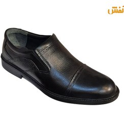 تصویر کفش چرم مردانه سایز بزرگ ( بزرگ پا ) رخشی بدون بند کد 17687 Rakhshi men's large size leather shoes