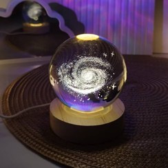 تصویر چراغ خواب گوی کریستالی طرح کهکشان سایز ۸ 