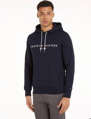 تصویر هودی مردانه با لوگو، آبی - از جنس پنبه برند Tommy Hilfiger Men's Logo Hoodie, Blue - Cotton