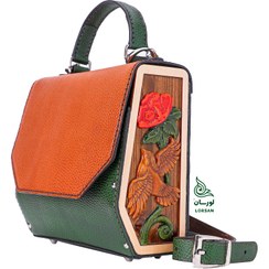 تصویر کیف مجلسی مرغ آمین سبز - عسلی 
