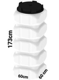 تصویر مخزن 500 لیتری سه لایه مکعب ایستاده هرمز برکه 500 liter cobic water thank