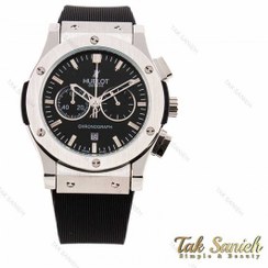 تصویر ساعت مچی هابلوت مردانه سه موتوره سیلور مشکی Hublot-3118-G 