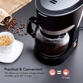 تصویر Geepas-Coffee Maker 1.5L Filter Coffee Machine GCM6103 High Temperature Glass Carafe Keep Warm amp Anti-Drip Function Reusable Filter On/Off Switch with Indicator Light - ارسال 15 الی 20 روز کاری 